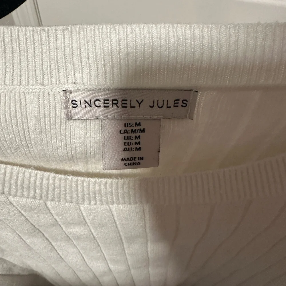 Sincerely Jules Off-White Ribbed Knit Top - Picture 3 of 4